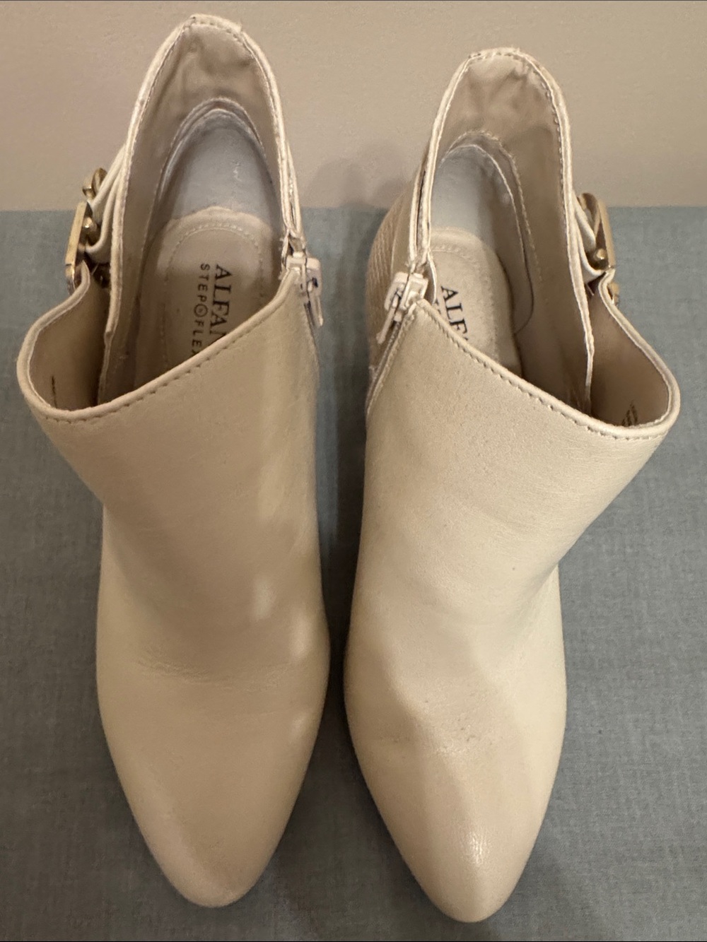 Alfani Cream Pointed-Toe Slingback Ankle Booties
